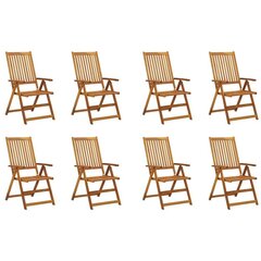 Saliekami dārza krēsli ar spilveniem, 8 gab.. cena un informācija | Dārza krēsli | 220.lv