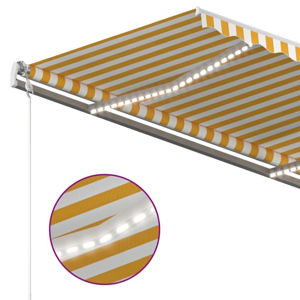 Ar rokām izvelkama markīze, 450x300 cm, dzeltena cena un informācija | Saulessargi, markīzes un statīvi | 220.lv