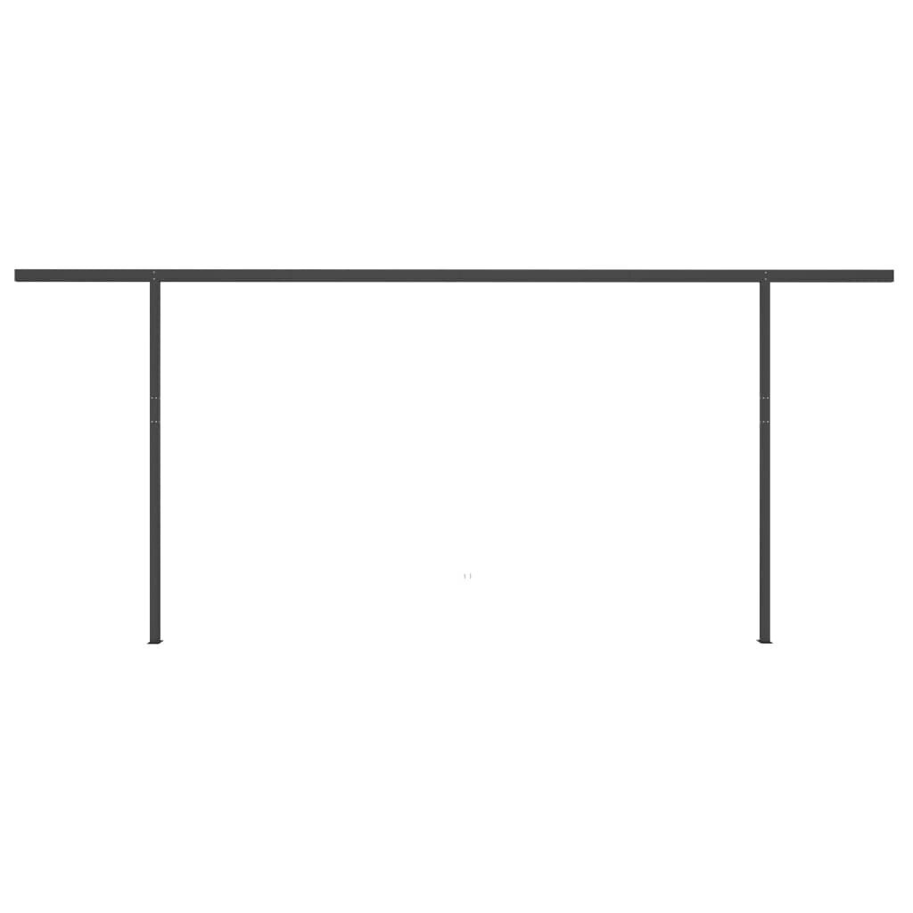 Automātiski izvelkama markīze, melna, 6x3.5 m cena un informācija | Saulessargi, markīzes un statīvi | 220.lv