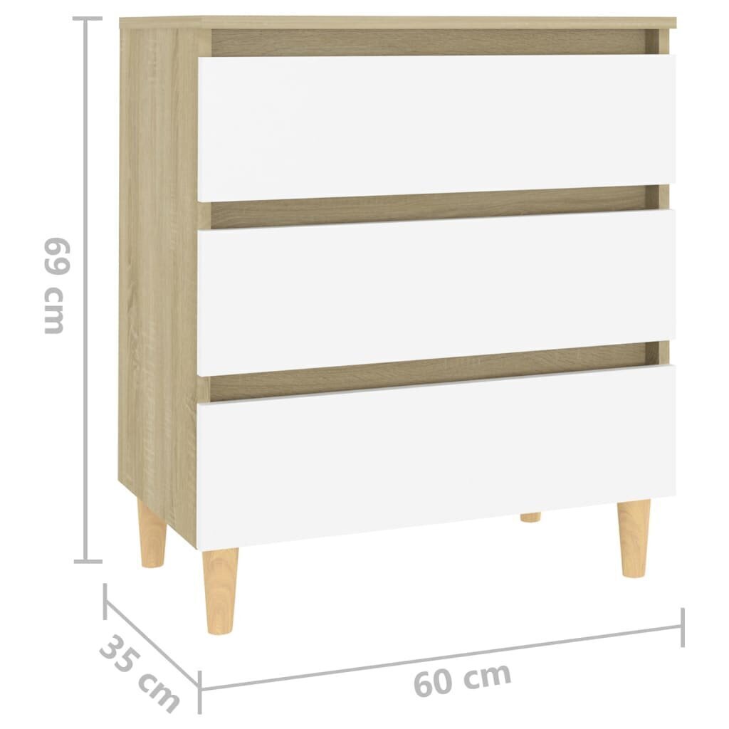 Sānu skapis, 60x35x69 cm, brūns cena un informācija | Skapīši viesistabai | 220.lv