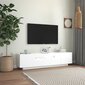 Televizora skapītis ar LED apgaismojumu, 160x35x40 cm, balts cena un informācija | TV galdiņi | 220.lv