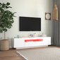 Televizora skapītis ar LED apgaismojumu, 160x35x40 cm, balts цена и информация | TV galdiņi | 220.lv