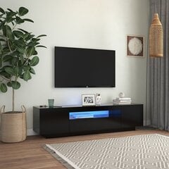 Televizora skapītis ar LED apgaismojumu, 160x35x40 cm, melns цена и информация |  Тумбы под телевизор | 220.lv