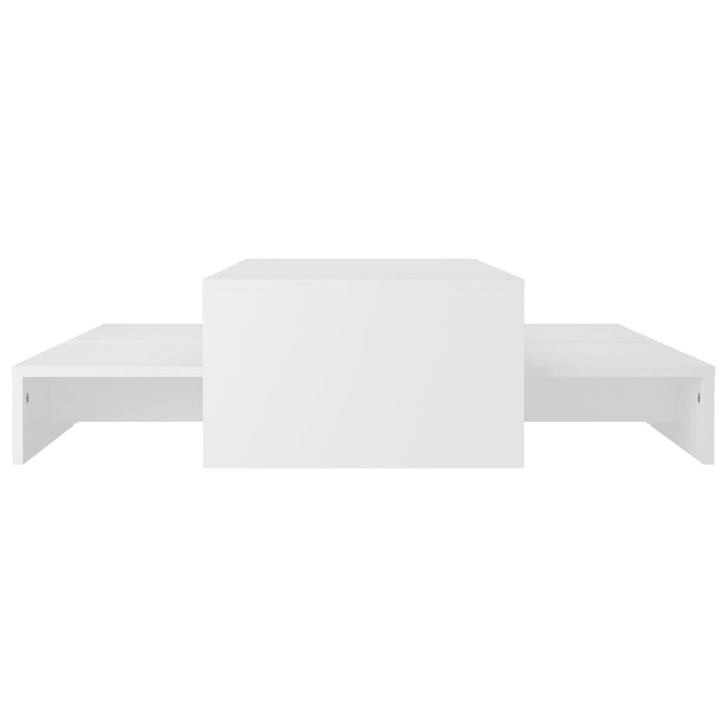 Saliekamo kafijas galdiņu komplekts, 100x100x26,5 cm, balts cena un informācija | Žurnālgaldiņi | 220.lv