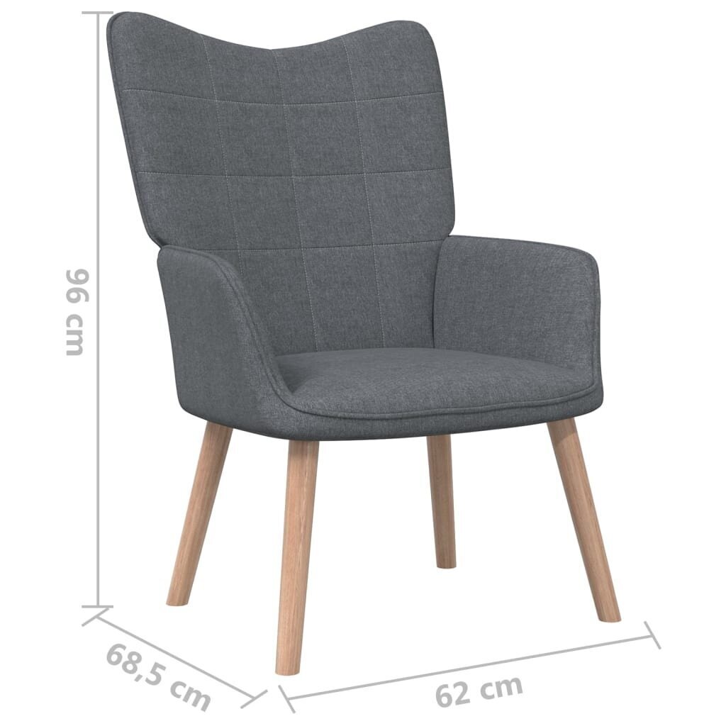 Atpūtas krēsls, tumši pelēks, 62x68.5x96 cm cena un informācija | Atpūtas krēsli | 220.lv