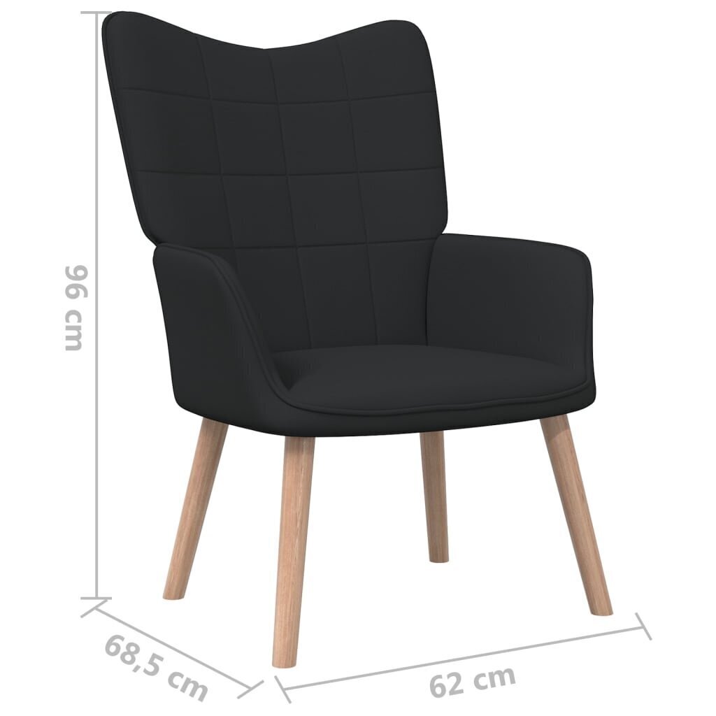 Atpūtas krēsls, melns, 62x68.5x96 cm cena un informācija | Atpūtas krēsli | 220.lv