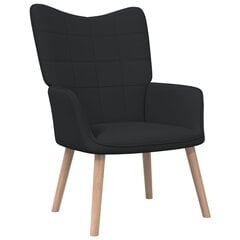 Atpūtas krēsls ar kāju balstu, 62x68,5x96 cm, melns цена и информация | Кресла в гостиную | 220.lv