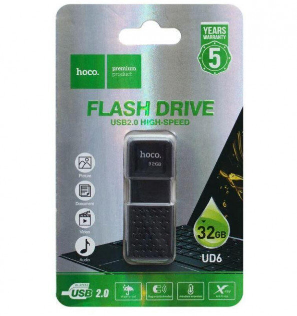 USB zibatmiņas disks datoram vai klēpjdatoram 32GB HOCO UD6 32GB melns USB FLASH cena un informācija | USB Atmiņas kartes | 220.lv