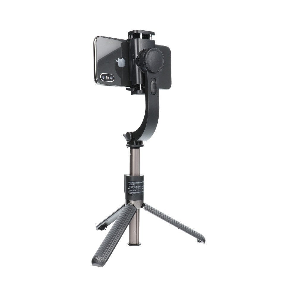 3in1 GIMBAL STABILIZER / STATĪVS / SELFIE STICK Combo Selfie Stick, stabilizators ar statīvu un Bluetooth tālvadības pulti, melns SSTR-L08 cena un informācija | Selfie Sticks | 220.lv