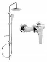 Dušas sistēma ar jaucējkrānu Mexen Carl Caro, Chrome cena un informācija | Dušas komplekti un paneļi | 220.lv