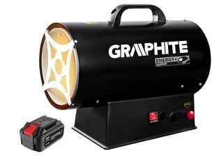 Akumulatora gāzes sildītājs GRAPHITE 58GE100 15KW, 18V, bez baterijas cena un informācija | GRAPHITE Mājai un remontam | 220.lv