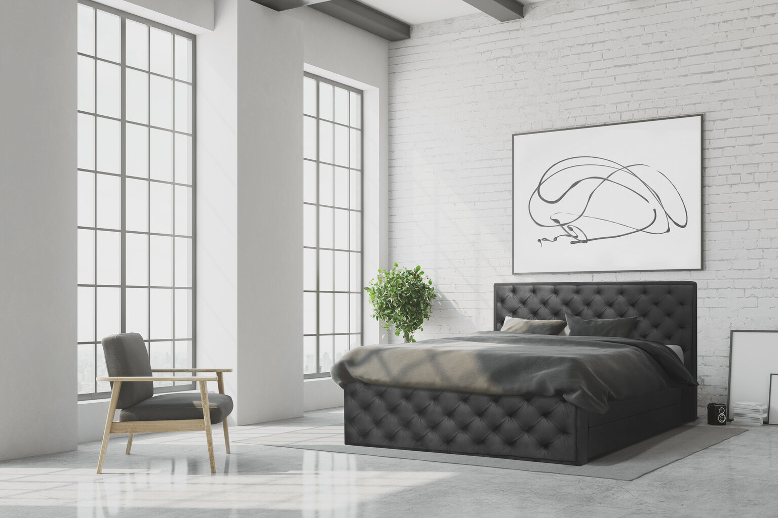 Kontinentālā gulta Suzy, 160x200 cm, pelēka cena un informācija | Gultas | 220.lv