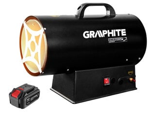 Аккумуляторный газовый обогреватель GRAPHITE 58GE101 30кВт, 18В, без батареи цена и информация | Грелки | 220.lv