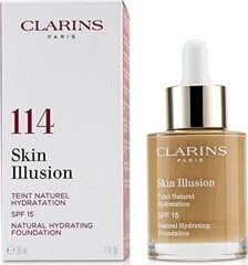 Основа для макияжа Clarins Skin Illusion Natural Hydrating Foundation SPF 15 114 Cappuccino, 30 мл цена и информация | Пудры, базы под макияж | 220.lv