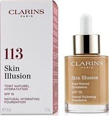 Основа для макияжа Clarins Skin Illusion Natural Hydrating Foundation Spf 15 113 Chestnut, 30 мл цена и информация | Пудры, базы под макияж | 220.lv