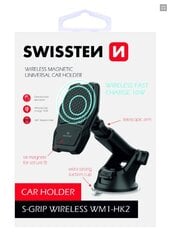 Swissten WM1-HK2 Turētājs Ar Wireless Uzlādi + Micro USB Vads 1.2m Melns цена и информация | Держатели для телефонов | 220.lv