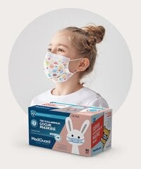 Dzeltenīgas medicīniskās bērnu vienreizējās 3 slāņu sejas maskas, (50 gab.) CANDY cena un informācija | Pirmā palīdzība | 220.lv