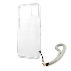 Guess GUHCP13MKMABGR Marble Strap Back Case Aizmugurējais vāciņš paredzēts Apple iPhone 13 Pelēks cena un informācija | Telefonu vāciņi, maciņi | 220.lv
