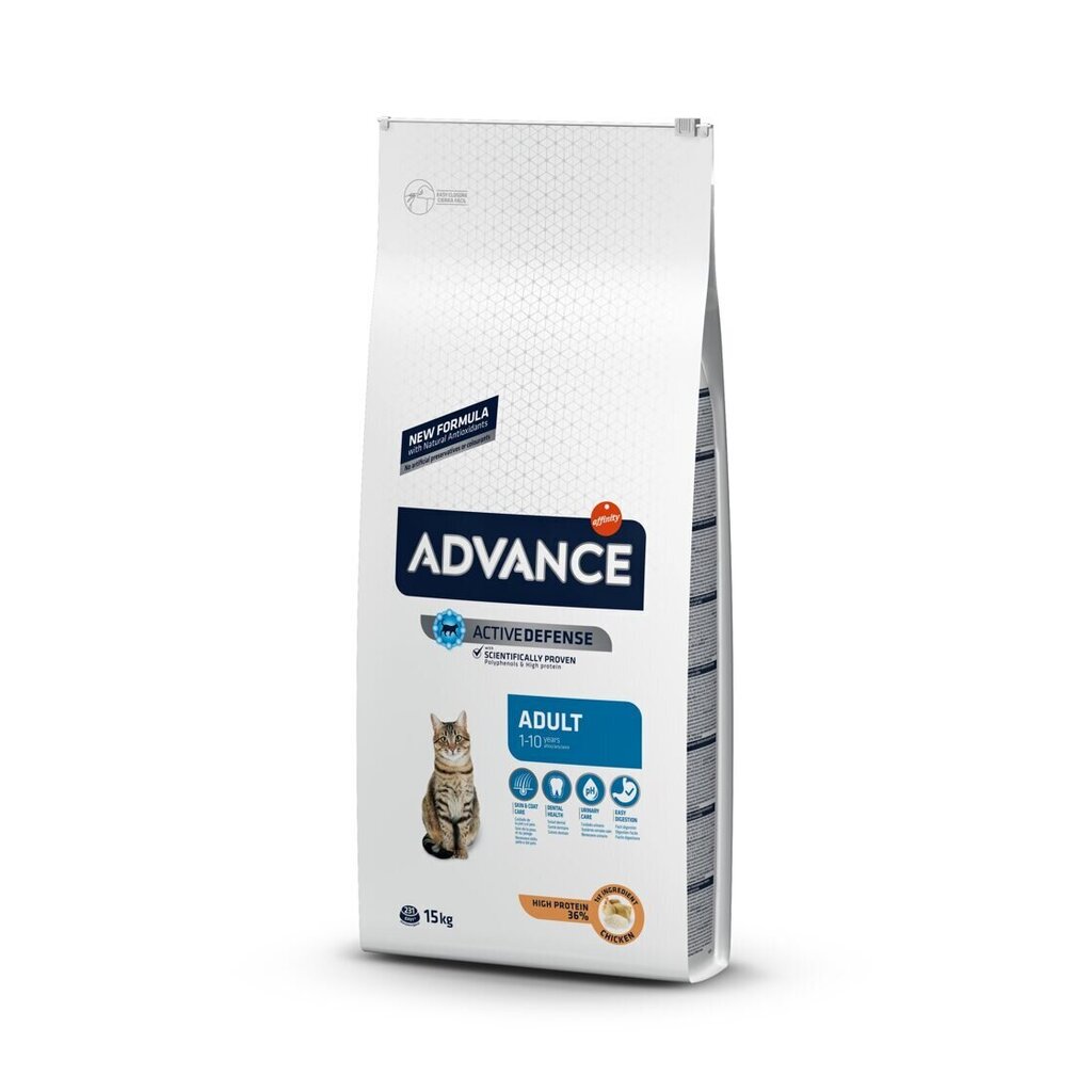 ADVANCE CAT ADULT CHICKEN 15.0KG- PIEAUGUŠIEM KAĶIEM (VISTA UN RĪSI) cena un informācija | Sausā barība kaķiem | 220.lv