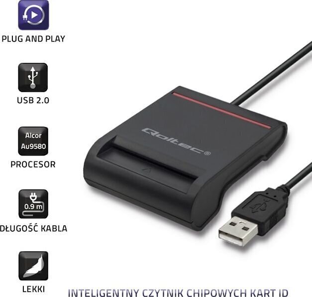 Qoltec 50642 karšu lasītājs cena un informācija | Adapteri un USB centrmezgli | 220.lv