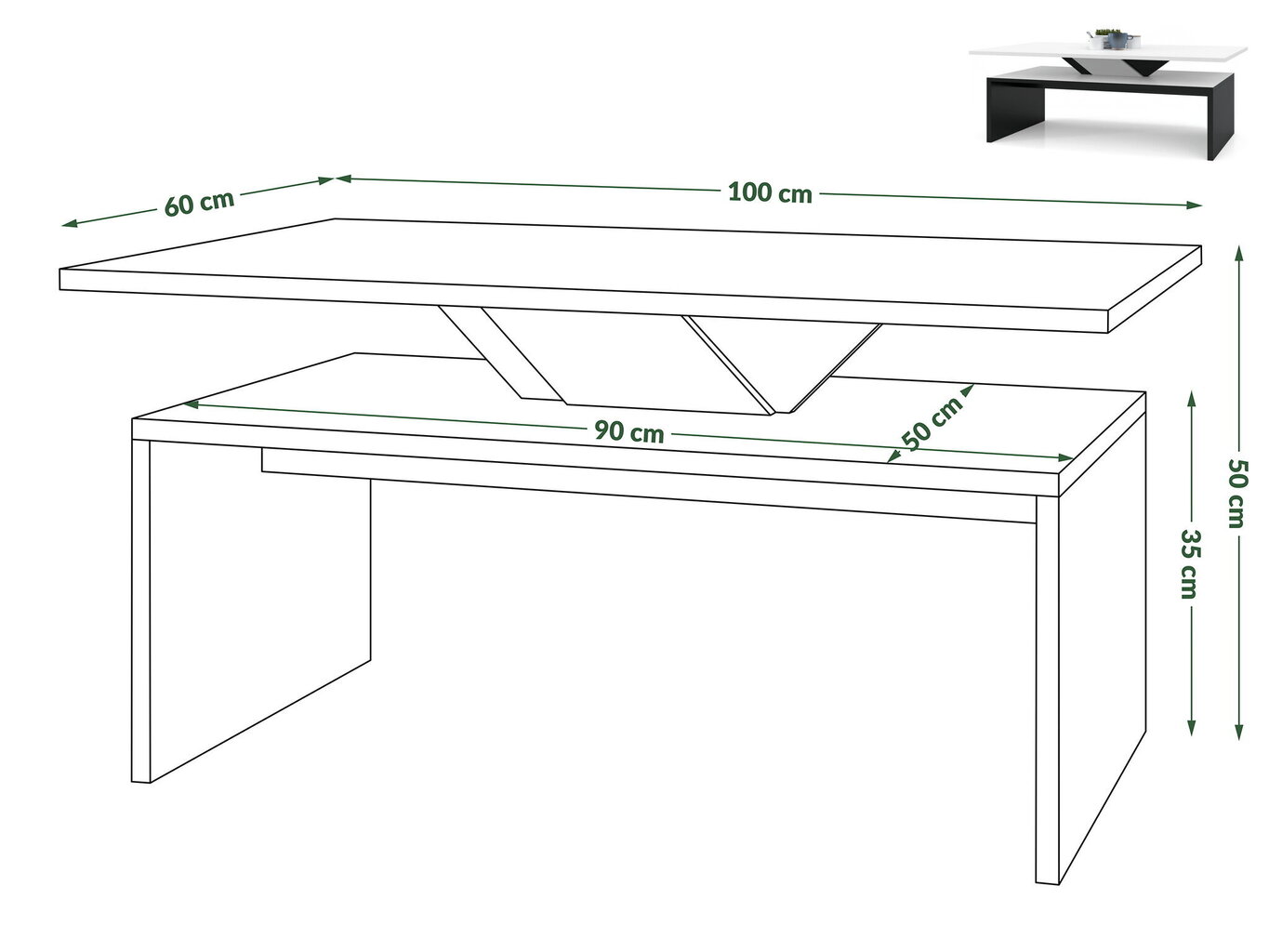 Žurnālgaldiņš Sisi Dąb Craft Złoty/Czarny Mat 100x60 цена и информация | Žurnālgaldiņi | 220.lv