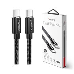 Высококачественный и прочный кабель для быстрой зарядки Yesido Fast charge USB C (Type c to Type C) 45 W, 1.2 м, mod. CA55 цена и информация | Кабели для телефонов | 220.lv