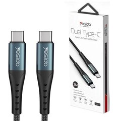 Высококачественный и прочный кабель Yesido Fast charge USB C (Type c to Type C) 60 Вт, 2 м, mod. CA67 цена и информация | Кабели для телефонов | 220.lv