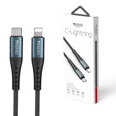 Высококачественный и прочный кабель Yesido Fast charge Lightning toUSB C (to Type C) 60 Вт, 1.2 м, mod. CA64 цена и информация | Кабели для телефонов | 220.lv