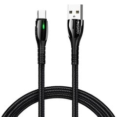 Высококачественный и прочный кабель Yesido Fast charge USB to USB C(to Type C) with LED Light, zink alloy, 1.2 м, mod. CA43 цена и информация | Кабели для телефонов | 220.lv