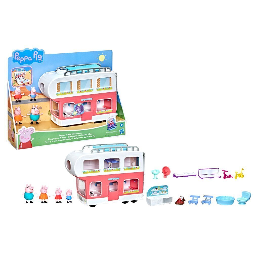 PEPPA PIG Rotaļu komplekts ´´Peppas ģimenes māja uz riteņiem´´ cena un informācija | Rotaļlietas meitenēm | 220.lv