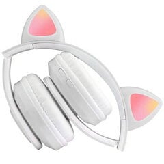 Детские беспроводные стереонаушники CAT EAR (Кошачьи ушки) B39 White цена и информация | Наушники | 220.lv