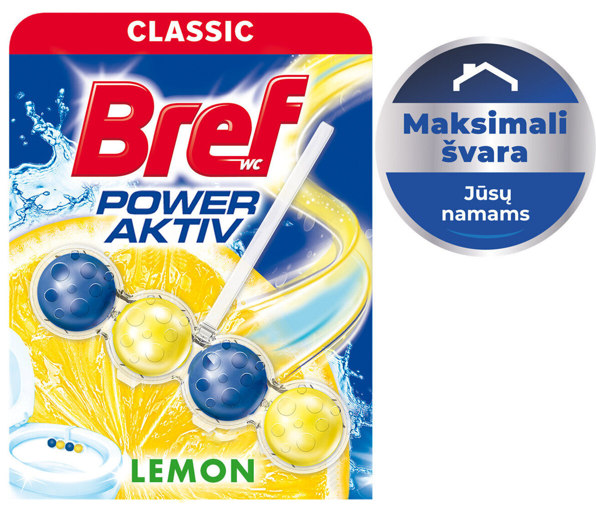 Bref wc 50g power activ tīrīšanas līdzeklis atsvaidzinātājs lemon цена и информация | Tīrīšanas līdzekļi | 220.lv