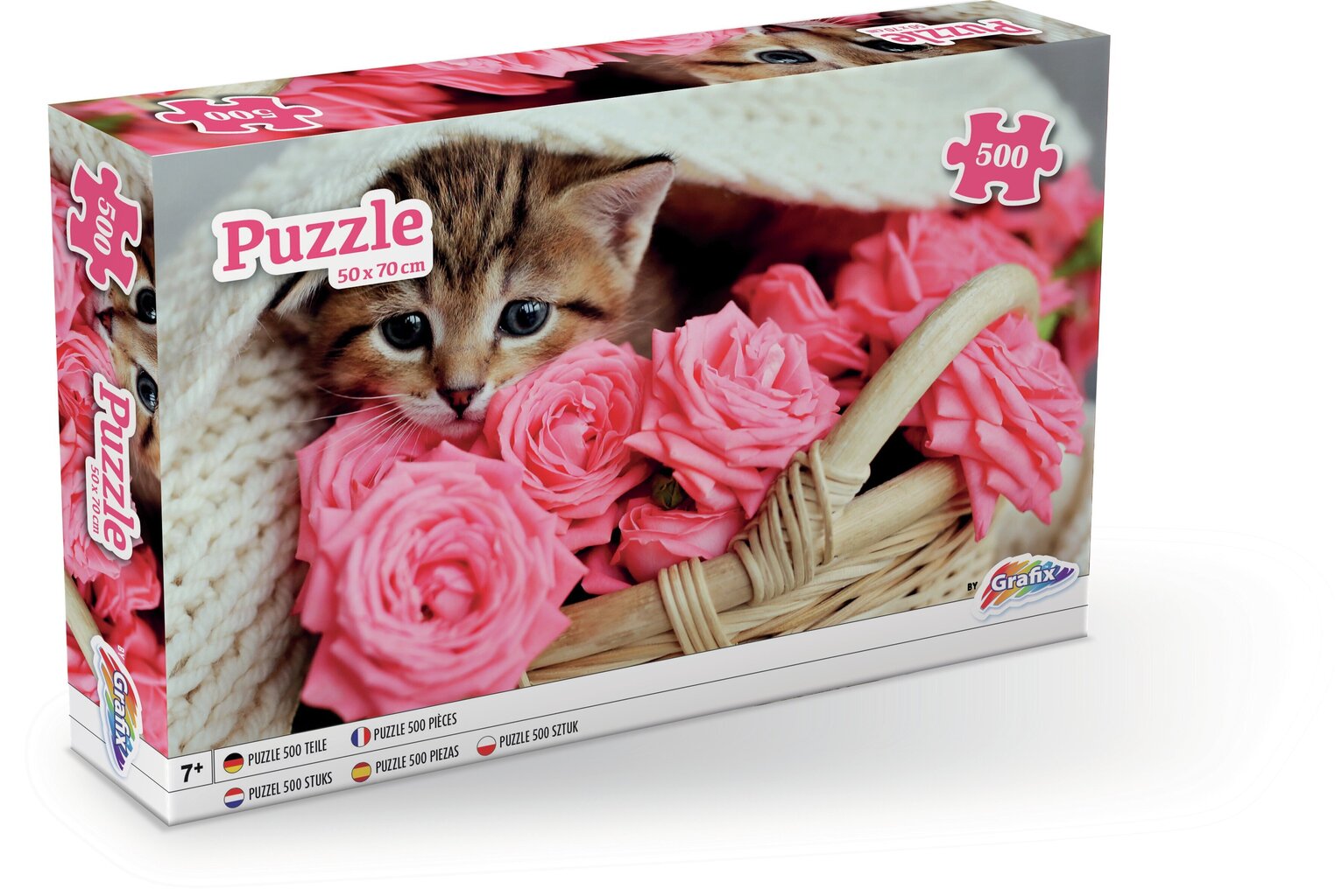 Puzle Grafix Kaķēns ar rozēm, 500 d. цена и информация | Puzles, 3D puzles | 220.lv