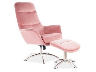 Krēsls ar kāju balstu Signal Meble Nixon, rozā цена и информация | Кресла в гостиную | 220.lv