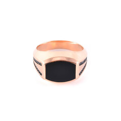 Золотой перстень с чёрным ониксом ZGOGYZ1203 цена и информация | Кольца | 220.lv