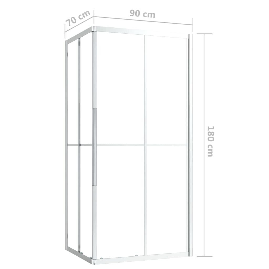 Dušas kabīne, 90x70x180cm, viena slāņa aizsargstikls цена и информация | Dušas kabīnes | 220.lv