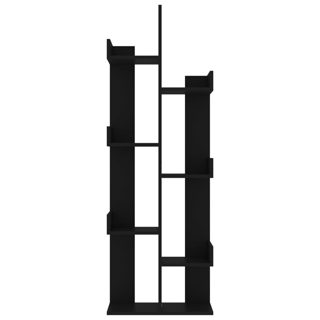 Grāmatu plaukts, 48x25,5x140 cm, melns cena un informācija | Plaukti | 220.lv