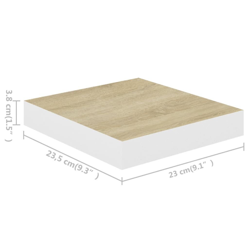 Sienas plaukti, 23x23,5x3,8 cm, 4 gab, balti cena un informācija | Plaukti | 220.lv