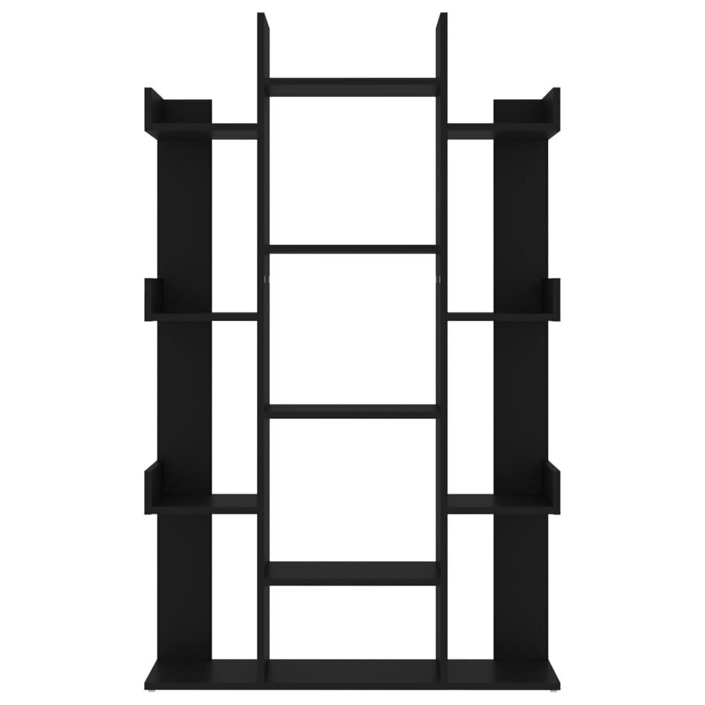Grāmatu plaukts, 86x25,5x140 cm, melns цена и информация | Plaukti | 220.lv