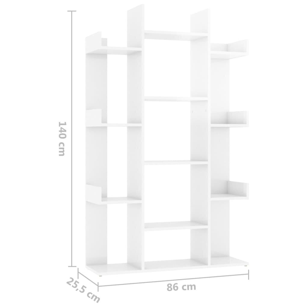 Grāmatu plaukts, 86x25,5x140 cm, balta цена и информация | Plaukti | 220.lv