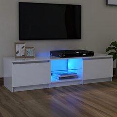 TV skapītis ar LED apgaismojumu, 140x40x35,5 cm, balts цена и информация | Тумбы под телевизор | 220.lv