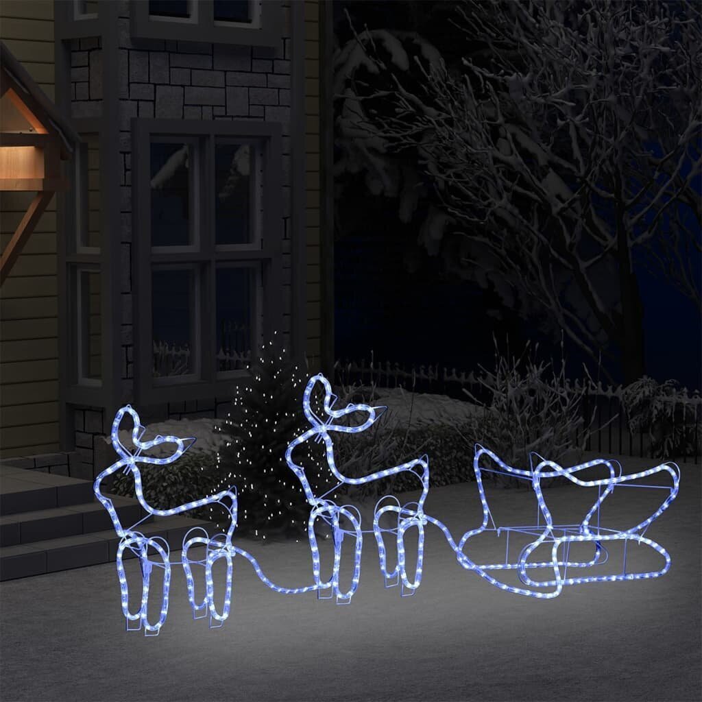 Ziemassvētku āra rotājums ar briežiem un kamanām, 576 LED gaismas цена и информация | Ziemassvētku dekorācijas | 220.lv