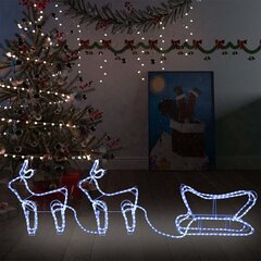 Ziemassvētku āra rotājums ar briežiem un kamanām, 576 LED gaismas cena un informācija | Ziemassvētku dekorācijas | 220.lv