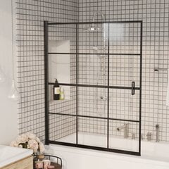 Dušas starpsiena, melnas krāsas, 116x140cm, ESG cena un informācija | Dušas durvis, dušas sienas | 220.lv