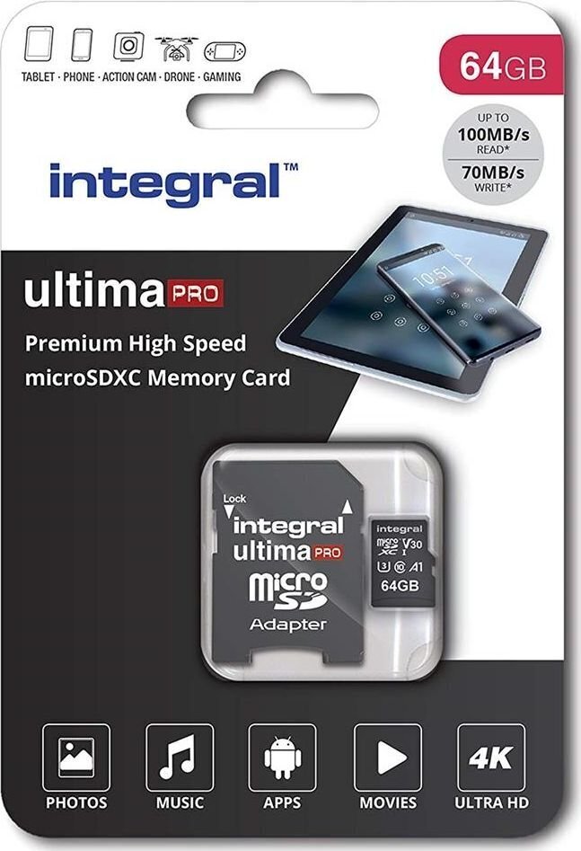 Integral INMSDX64G-100/70V30 цена и информация | Atmiņas kartes mobilajiem telefoniem | 220.lv