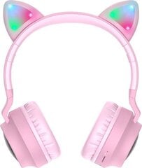 Беспроводные Наушники для детей Bluetooth HOCO Che weak Cat kids earphones W27 розовые серые цена и информация | Наушники | 220.lv