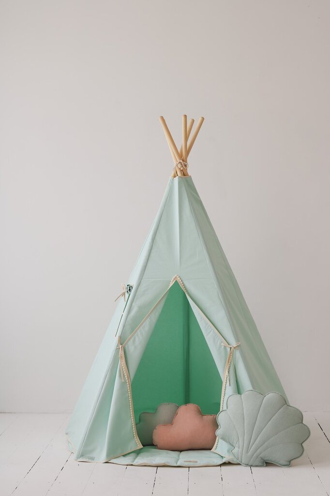 Moi Mili gaiši zaļa gala telts un rotaļu paklājiņš cena un informācija | Bērnu rotaļu laukumi, mājiņas | 220.lv