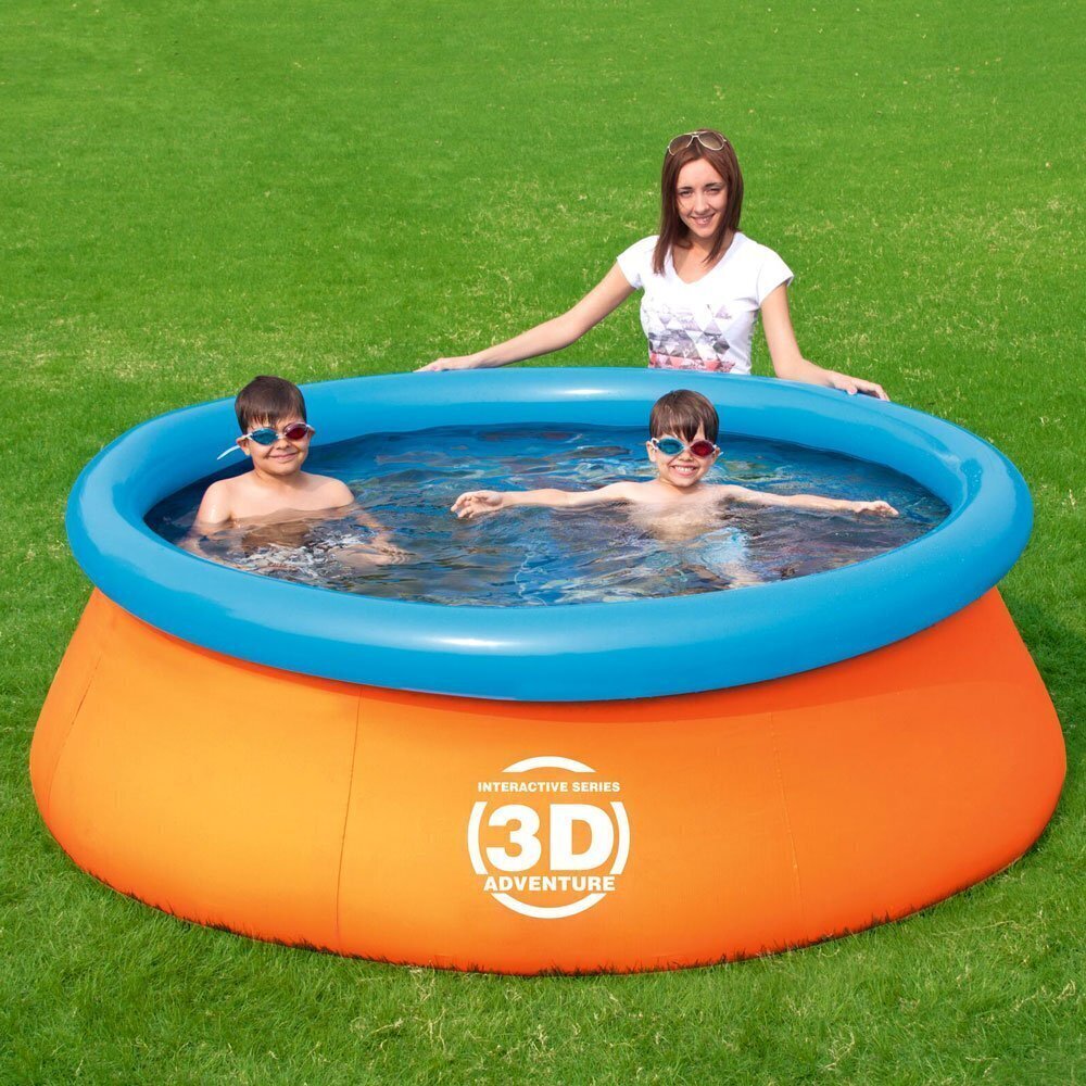 Veidnes baseins bērniem Bestway Splash & Play 3D, 213x66 cm, oranžs/zils цена и информация | Baseini | 220.lv