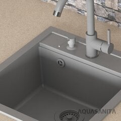 Мойка кухонная из искусственного гранита Aquasanita Quadro SQQ100-114W цена и информация | Раковины на кухню | 220.lv