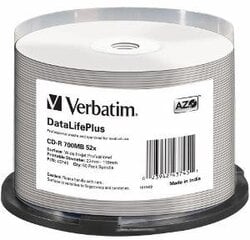 Verbatim CD-R 52x 700 MB 50P CB DL Drukājams Azo 43745 цена и информация | Средства по уходу компьютерами | 220.lv